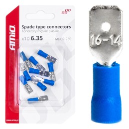 connector 6.35mm 1.5-2.5mm pin insulated 10 pcs