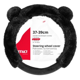 Black steering wheel cover (37-39cm)