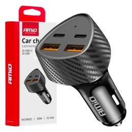 Car charger 50W 2xUSB-A + 2xUSB-C