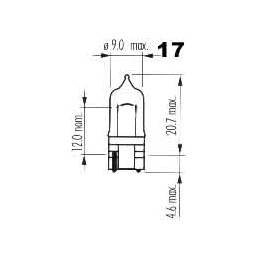 žiarovka 12V 5W W2, 1x9, 5d halogén NARVA (W5W)