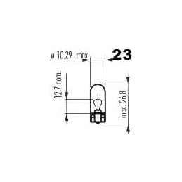 Bulb 12V 10W W2, 1x9, 5d T10